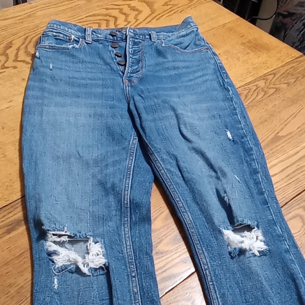 Abercrombie & Fitch Womens JEANS 26 DENIM BUTTON FLY Preowned Mom HIGH RISE